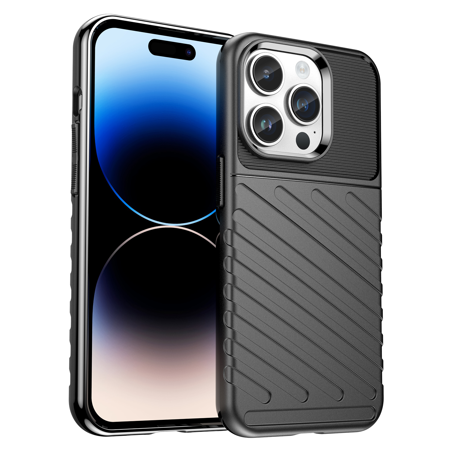 Thunder Case iPhone 14 Pro Max panssaroitu kotelo musta
