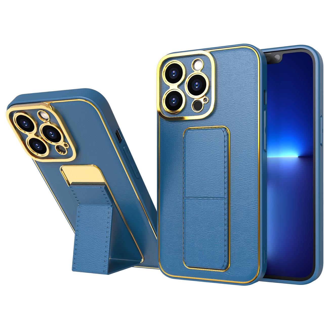 Uusi Kickstand Case tapauksessa iPhone 13 Pro jalusta sininen