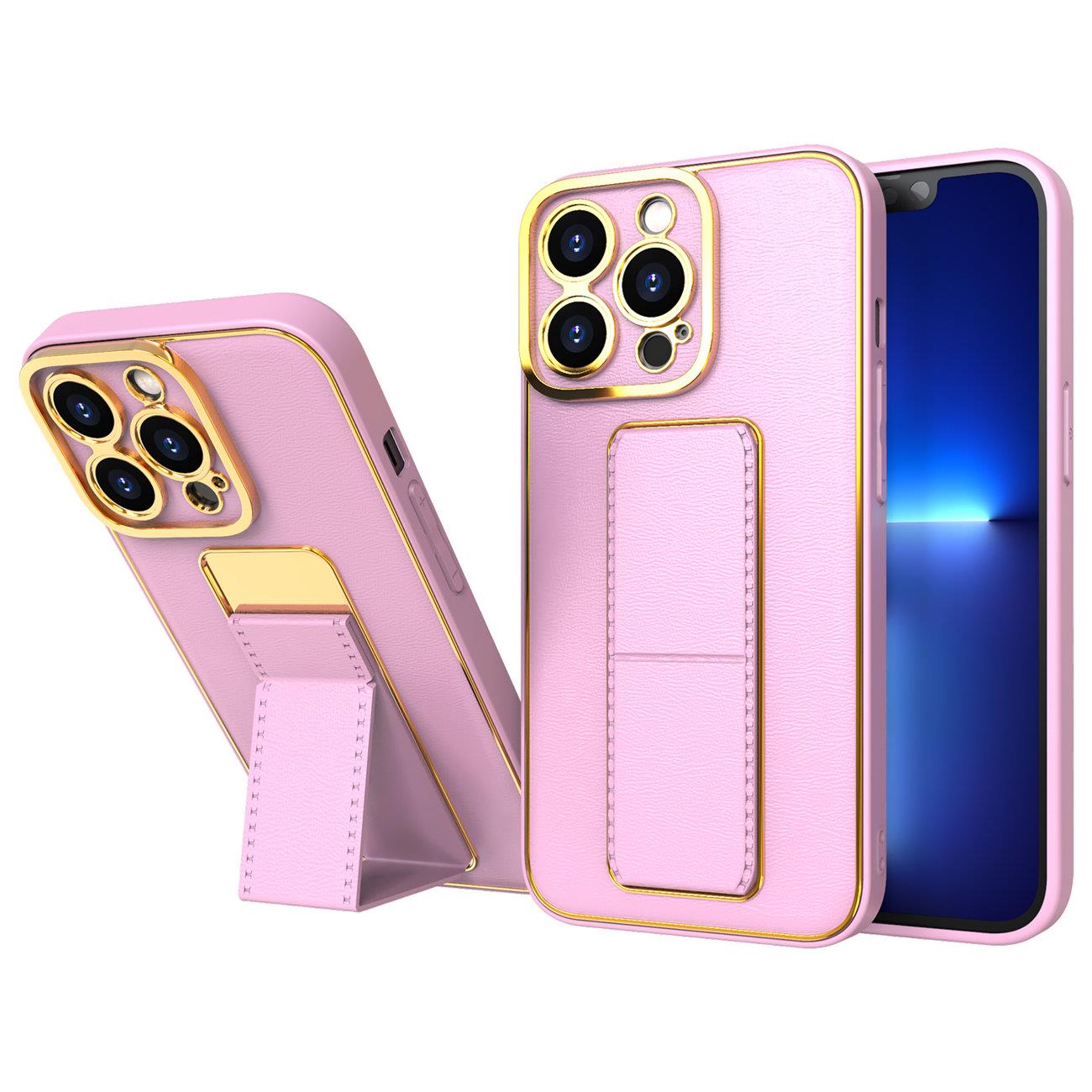 Uusi Kickstand Case tapauksessa iPhone 13 Pro jalusta vaaleanpunainen
