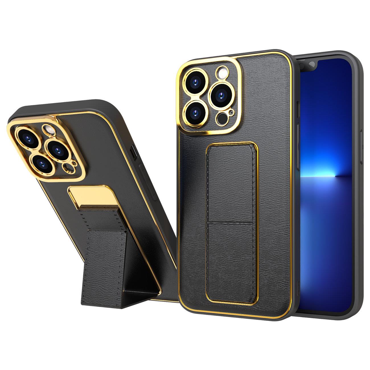 Uusi Kickstand Case tapauksessa iPhone 13 Pro jalusta musta