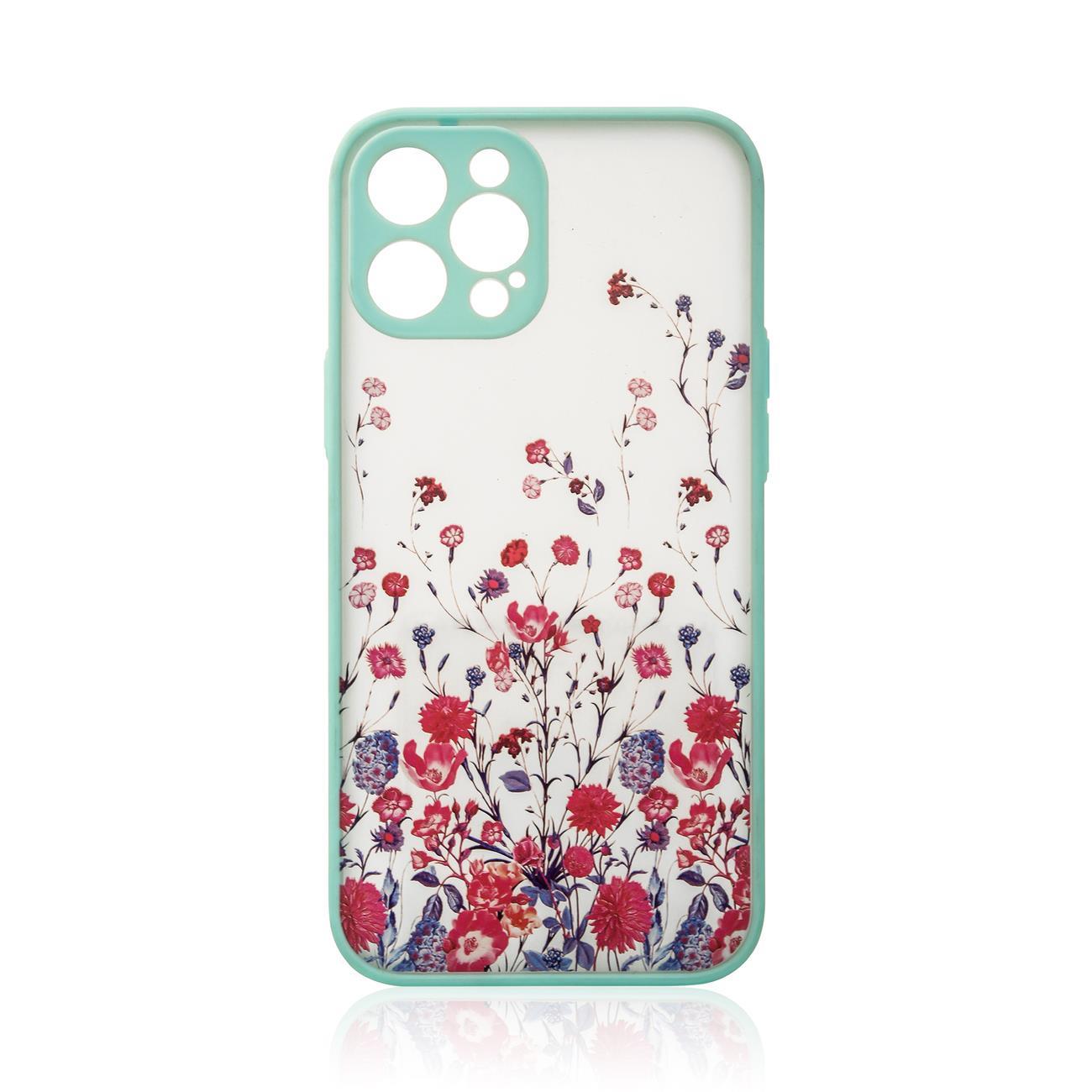 Design Kotelo iPhone 12 Pro kukkakotelo vaaleansininen