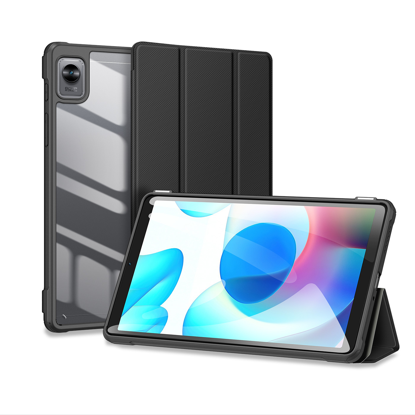 Dux Ducis Toby panssaroitu Flip Smart Case Realme Pad Mini musta