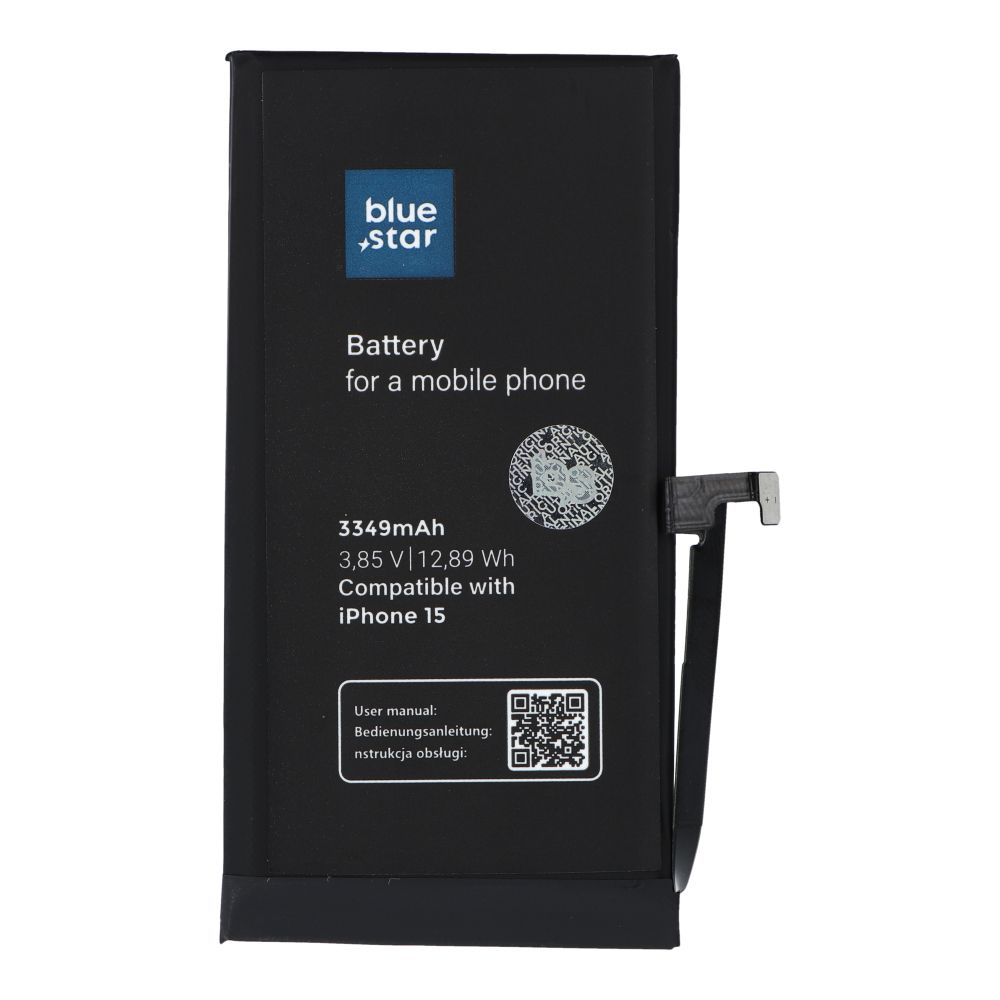 Akku iPhone 15:lle 3349 mAh Blue Star HQ