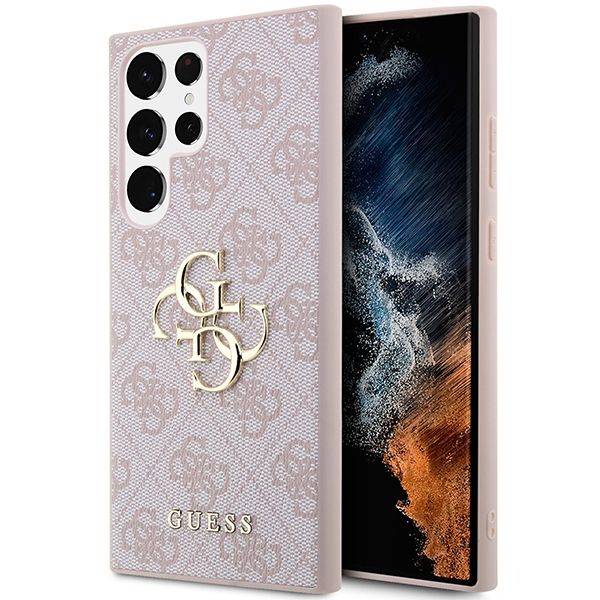 GUESS suojakuori SAMSUNG S24 Ultra:lle GUHCS24L4GMGPI (Leather 4G Metal Logo) vaaleanpunainen