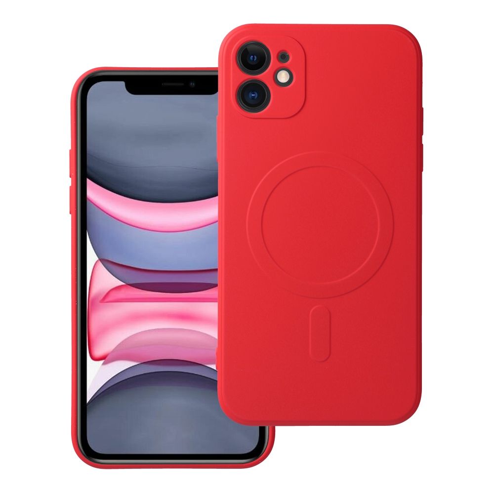 Silikoninen Suojakuori iPhone 11:lle Mag Cover MagSafe-yhteensopiva punainen