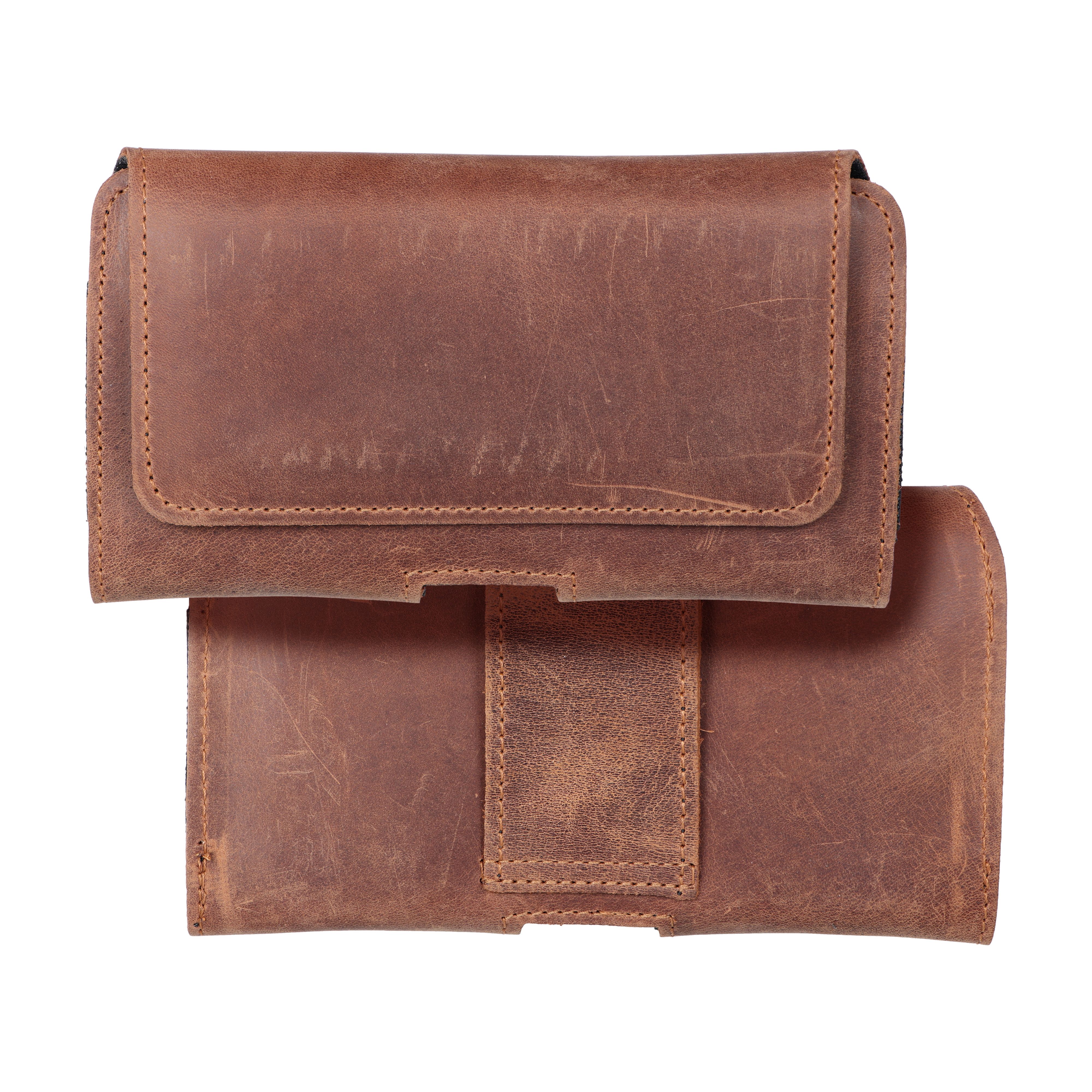 Horizontal Leather Belt Phone Pouch for iPhone 12 Mini / 13 Mini, Samsung Galaxy A40 / S8, Xiaomi 12 / Redmi 5A, Royal Crazy Horse, Size M, Brown