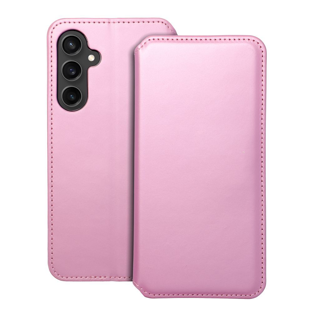 Flip-suojakuori Samsung S23 FE:lle Dual Pocket Book vaaleanpunainen