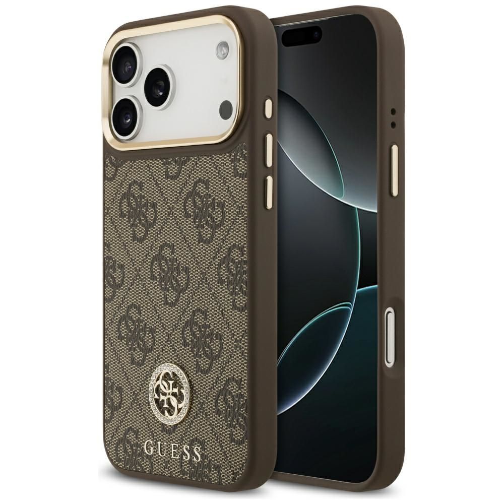 GUESS Suojakuori IPHONE 17 Pro Max MagSafe GUHMP17XP4GRMDEW (PU W/ 4G Strass Logo) ruskea