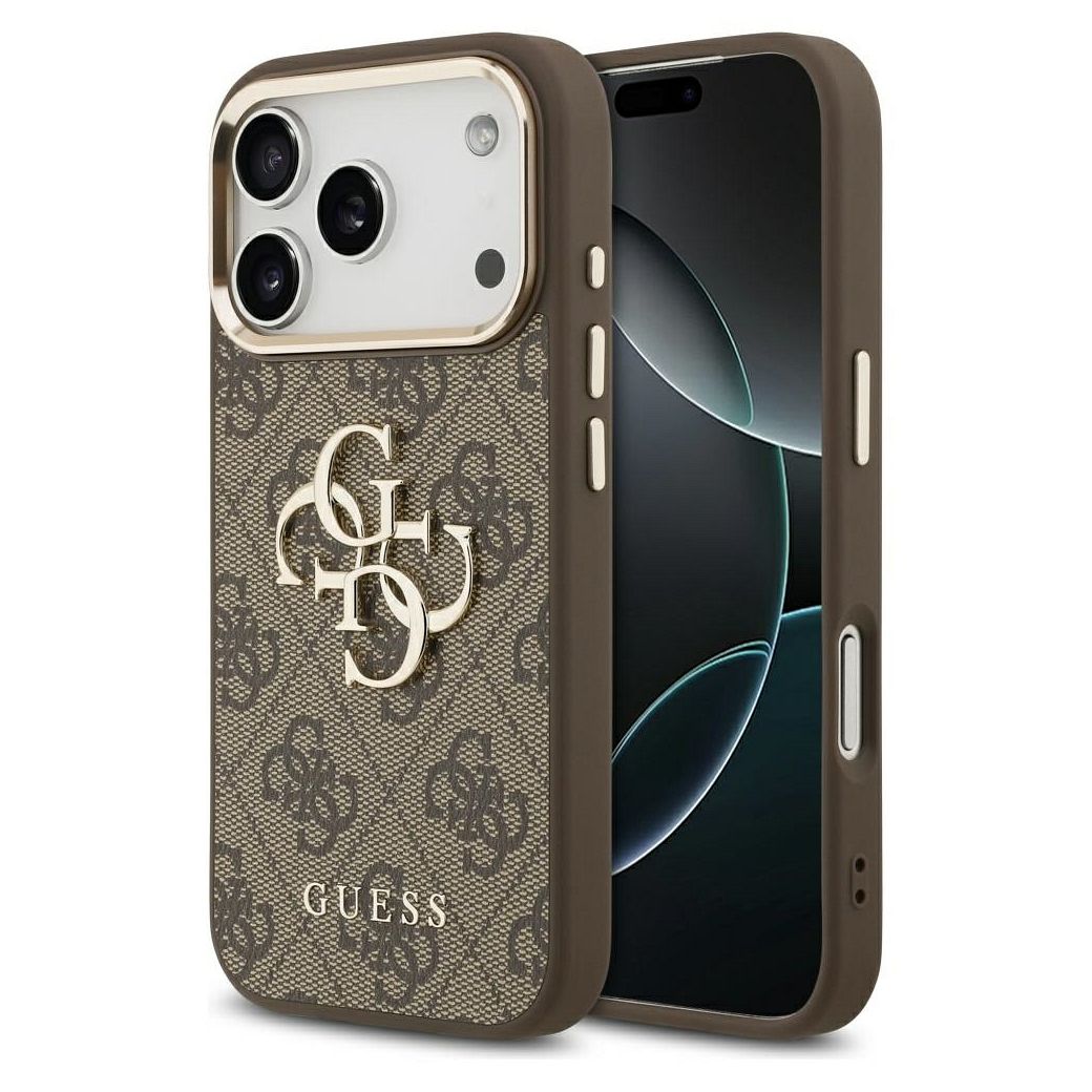 Guess 4G Big 4G Classic Logo -suojakuori iPhone 17 Pro - ruskea ja kulta