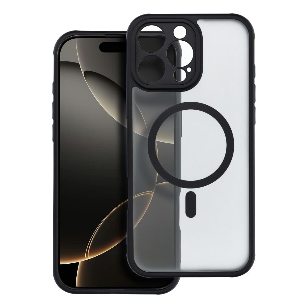 Suojakuori iPhone 16 PRO MAX:lle Full Matte Mag Cover yhteensopiva MagSafe musta