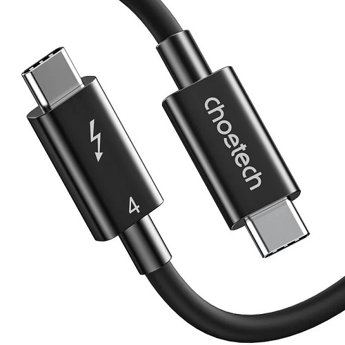 Kaapeli CHOETECH Thunderbolt 4, USB-C - USB-C, 40Gbps, 100W, 20V/5A, 8K/60Hz, 0.8m