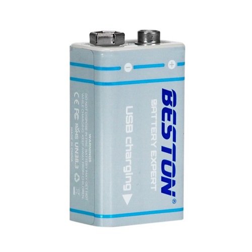 Ladattava 9V paristo USB C -liitännällä, 1000mAh, Li-Ion