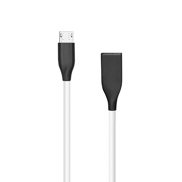 Silikonikaapeli USB - Micro USB (valkoinen, 1 m)