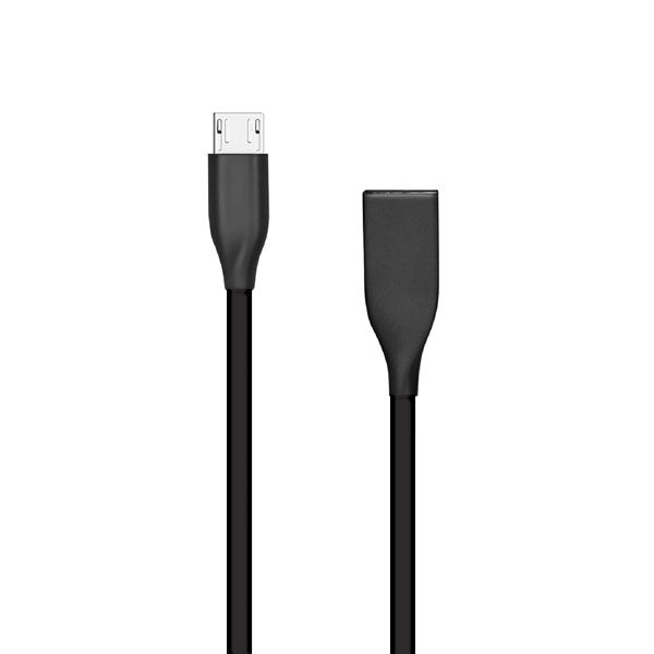 Silikonikaapeli USB - Micro USB (musta, 2 m)