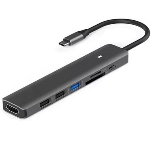 Adapteri USB Type-C - HDMI, 3x USB Type-A, SD, TF, USB Type-C PD100W