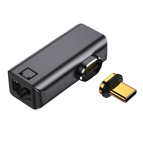 Magneettinen adapteri USB Type-C - RJ-45, 100/1000Mb