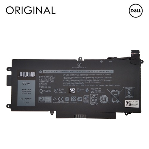 Kannettavan tietokoneen akku DELL K5XWW, 7500 mAh, alkuperäinen