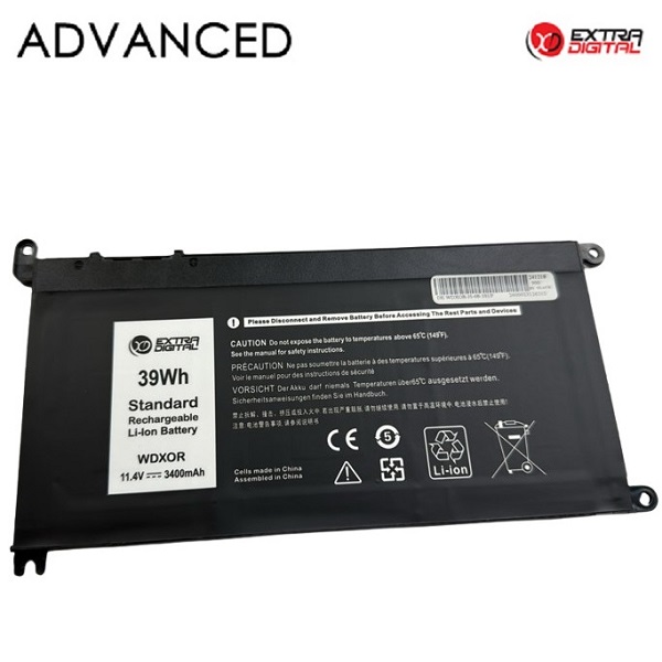 Kannettavan tietokoneen akku DELL WDX0R, 3400 mAh, Extra Digital Advanced