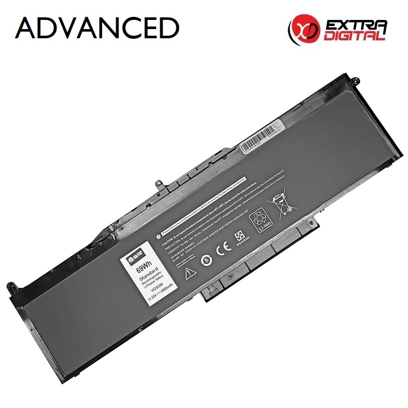 Kannettavan tietokoneen akku DELL VG93N, 6000 mAh, Extra Digital Advanced