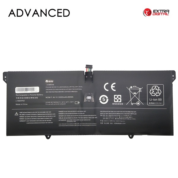 Kannettavan tietokoneen akku LENOVO L16M4P60, 9300mAh, Extra Digital Advanced
