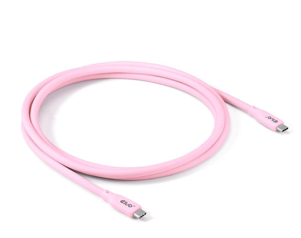 USB-C - USB-C-kaapeli 2 m, U/U, vaaleanpunainen, CAC-3002 CLUB3D