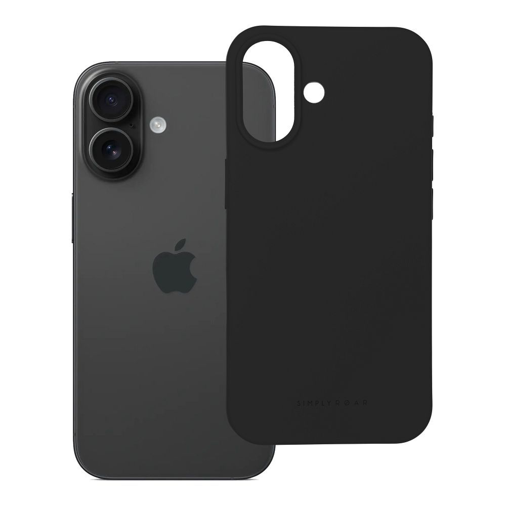 Roar Space suojakuori iPhone 16:lle musta