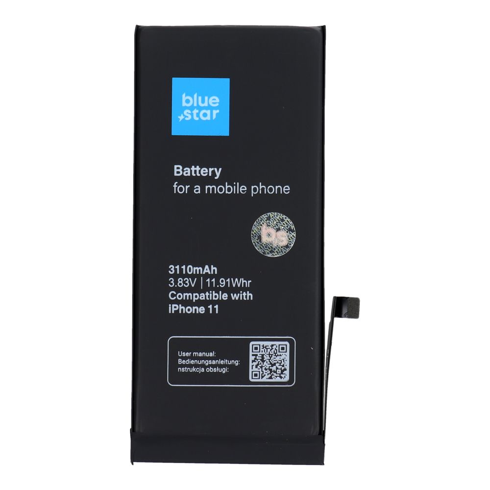 Akku iPhone 11:lle 3110 mAh Blue Star HQ