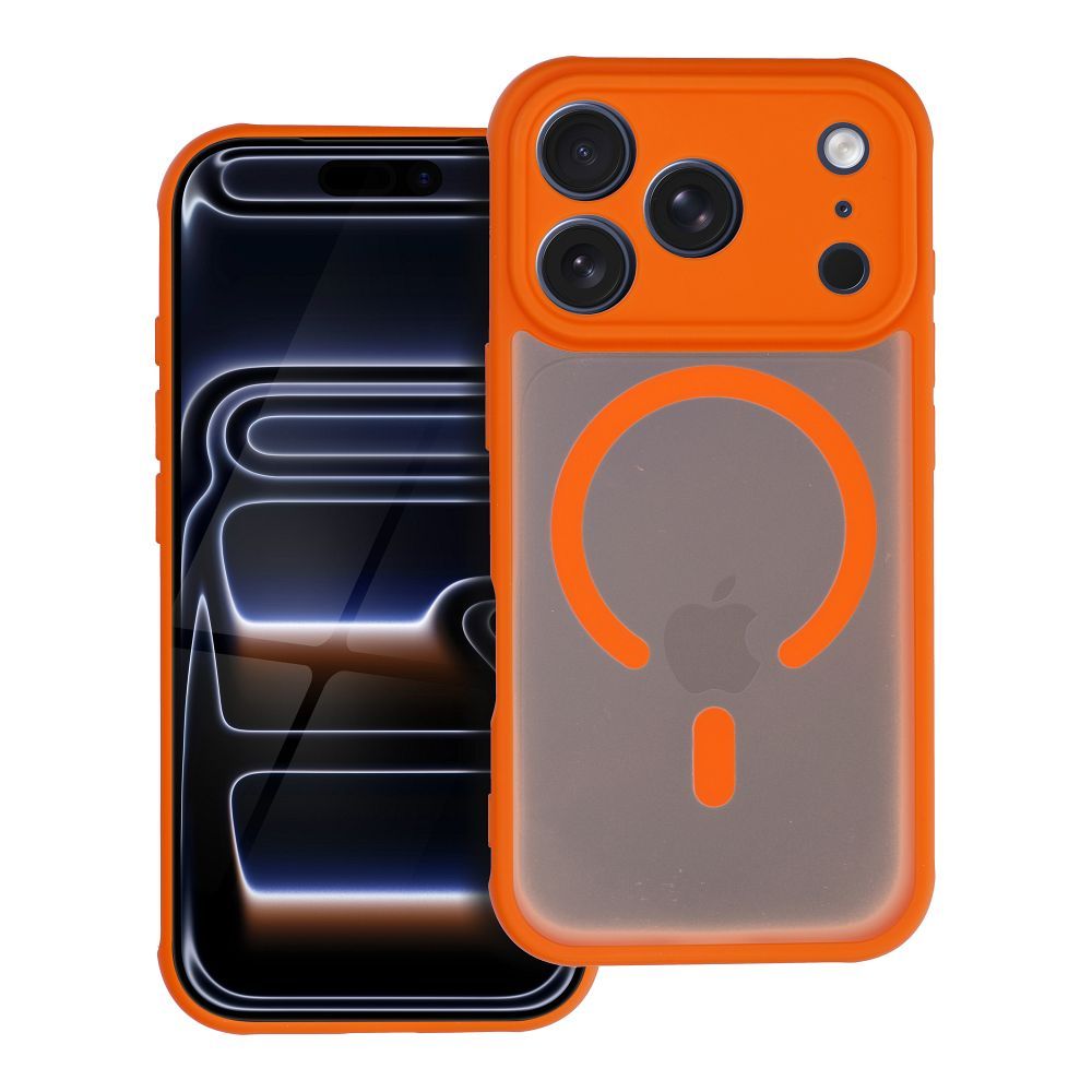 Suojakuori iPhone 16 PRO MAX:lle Full Matte Mag Cover MagSafe-yhteensopiva oranssi