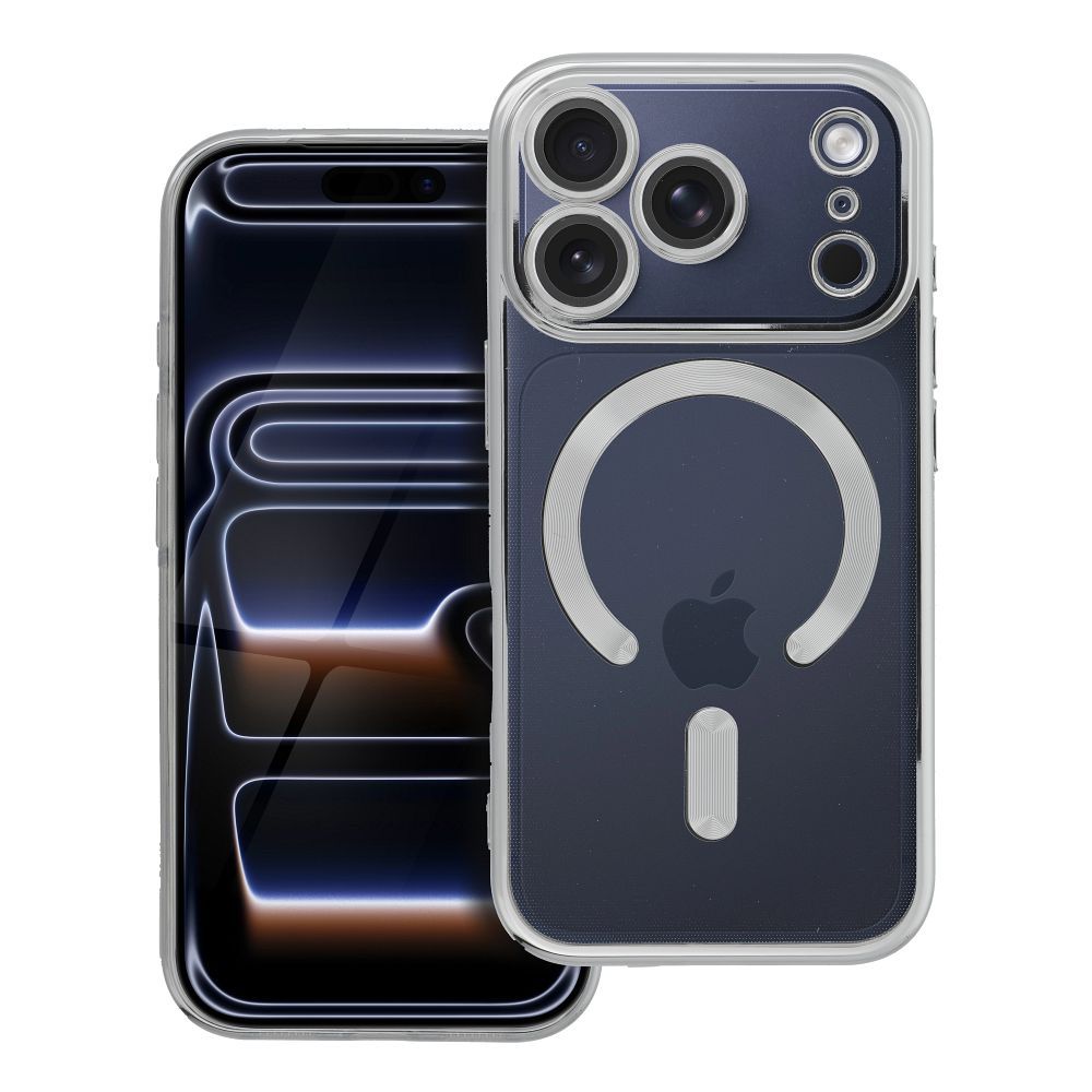 Suojakuori iPhone 17 PRO:lle Electro Mag Cover yhteensopiva MagSafen kanssa hopeinen