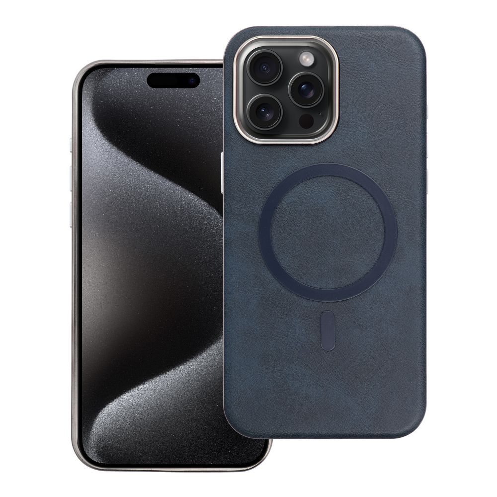 Suojakuori iPhone 15 PRO MAX:lle Gentleman Mag Cover yhteensopiva MagSafen kanssa laivastonsininen