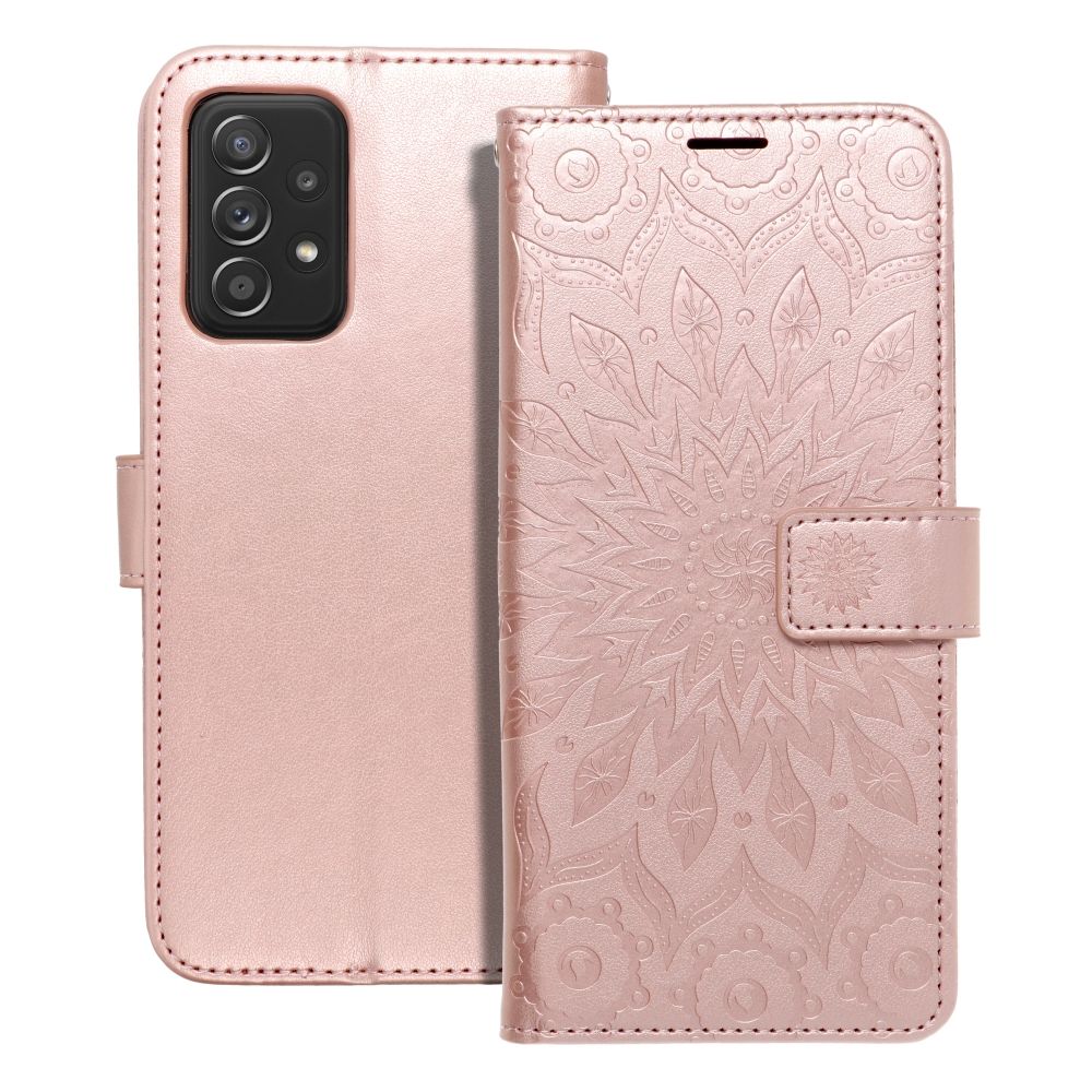 MEZZO Book-suojakuori Samsung A52 5G / A52 LTE ( 4G ) / A52s 5G:lle mandala Rose Gold