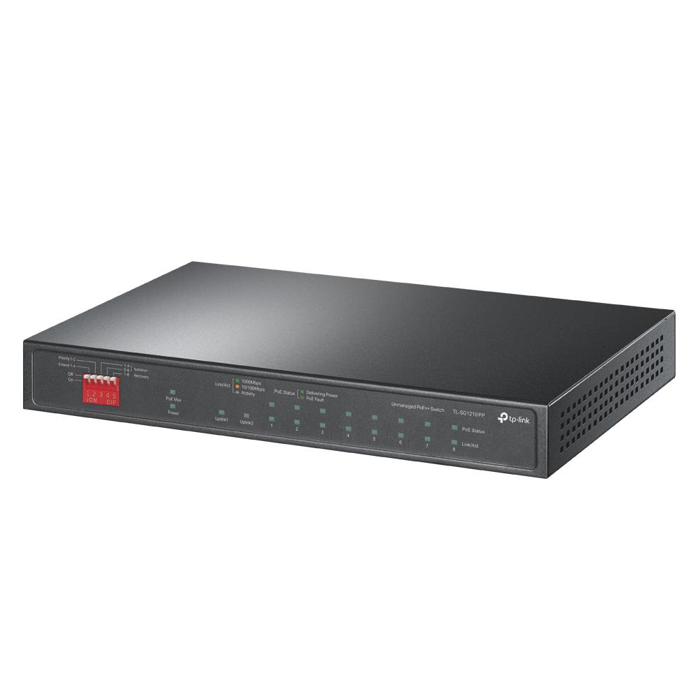 Kytkin TP-Link TL-SG1210PP 9x10/100/1000Base-T 1xcombo 10/100/1000Base-T/SFP 6 PoE+-porttia TL-SG1210PP