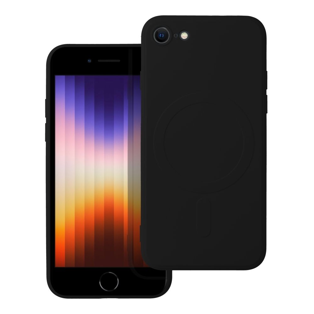 Case for iPhone 7 / 8 / SE 2020 / SE 2022 Silicone Mag Cover compatible with MagSafe (camera protection) black