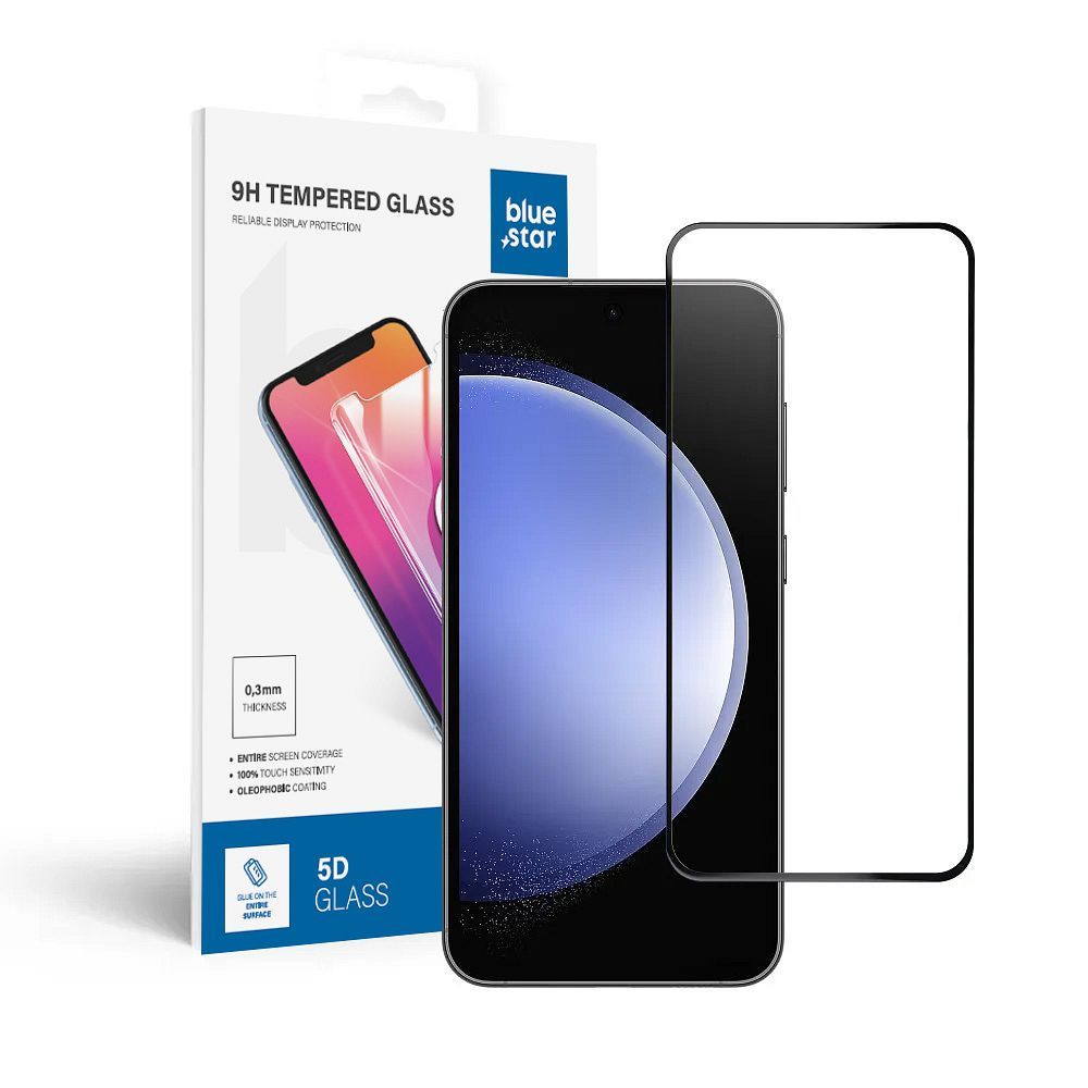 Tempered glass to Samsung Galaxy S23 FE (full glue / case friendly) Blue Star 5D black