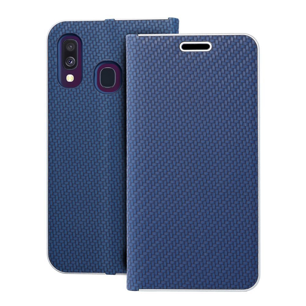 Flip-suojakuori Samsung A40:lle Luna Book Carbon sininen