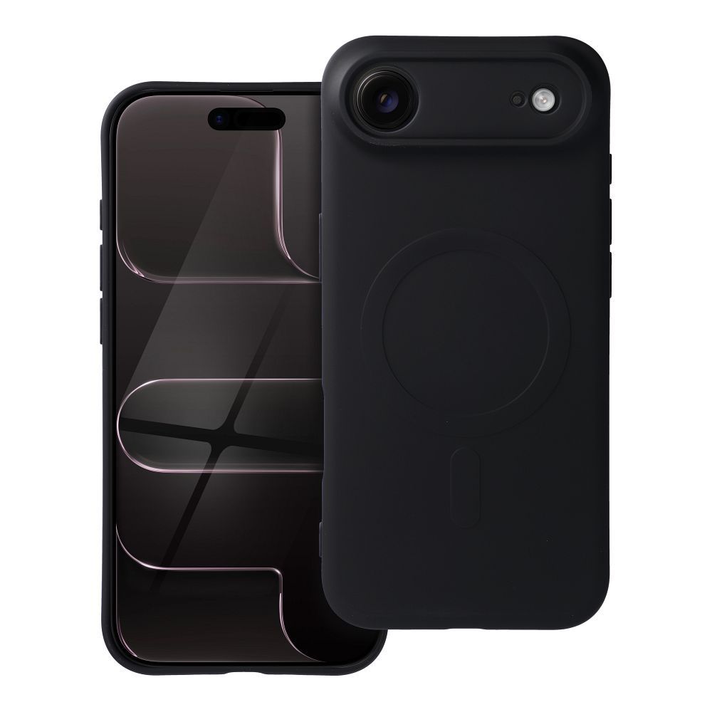 Silikoninen Mag Cover iPhone 17 AIR:lle MagSafe-yhteensopiva musta