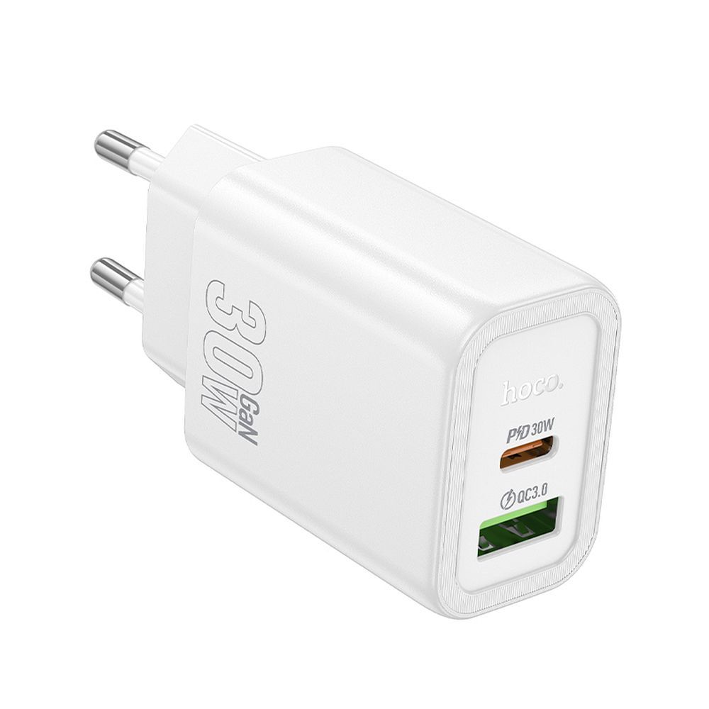 Puhelinlaturi Hoco USB A + USB C QC3.0 PD 3A 30W N63 valkoinen
