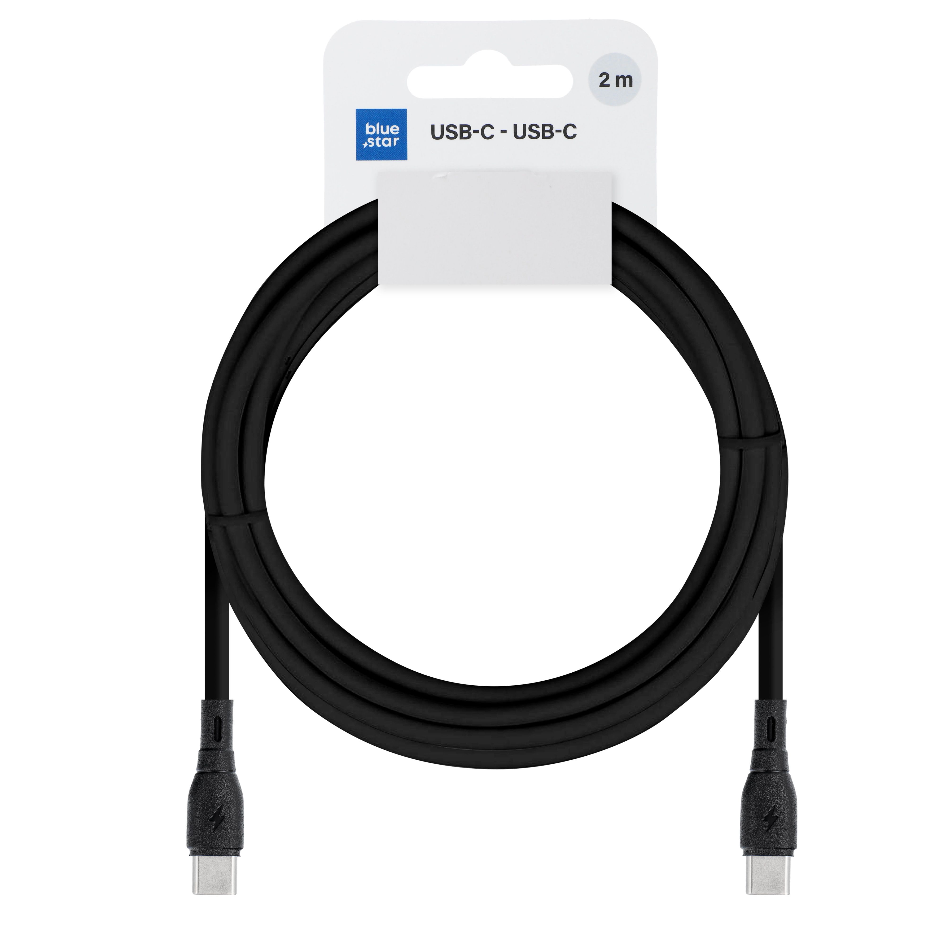 Kaapeli USB C - USB C Blue Star 3A 60W ECO 2 m PJ73-14-3 musta