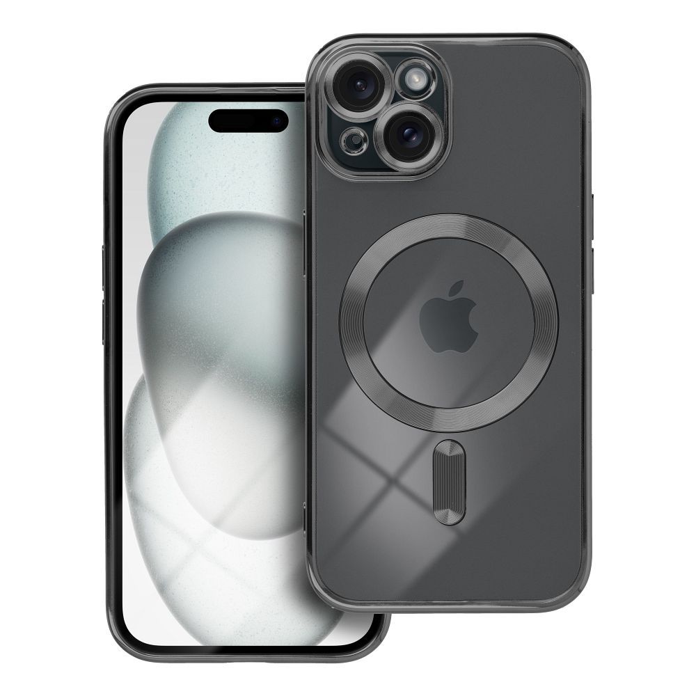 Suojakuori iPhone 15:lle Electro Mag Cover yhteensopiva MagSafe-version kanssa musta