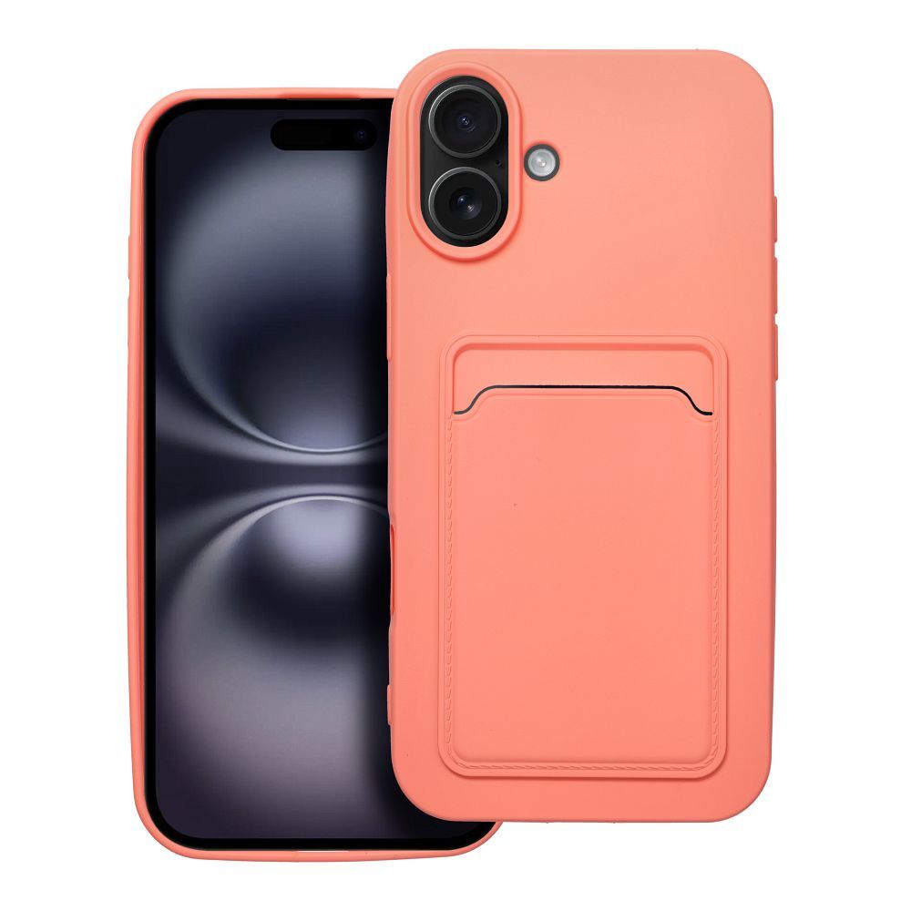 Suojakuori iPhone 16 PLUS:lle Card Case vaaleanpunainen