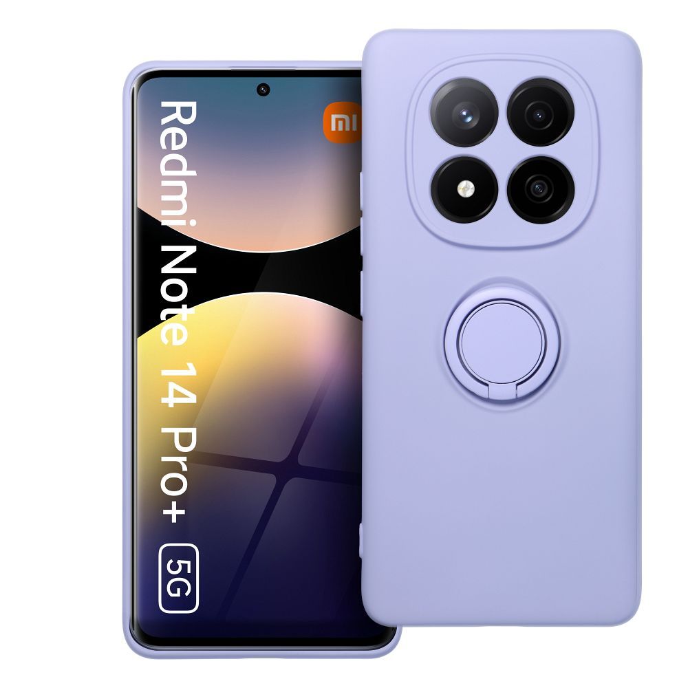 Silikoninen Suojakuori Renkaalla Xiaomi Redmi Note 14 PRO PLUS 5G:lle violetti