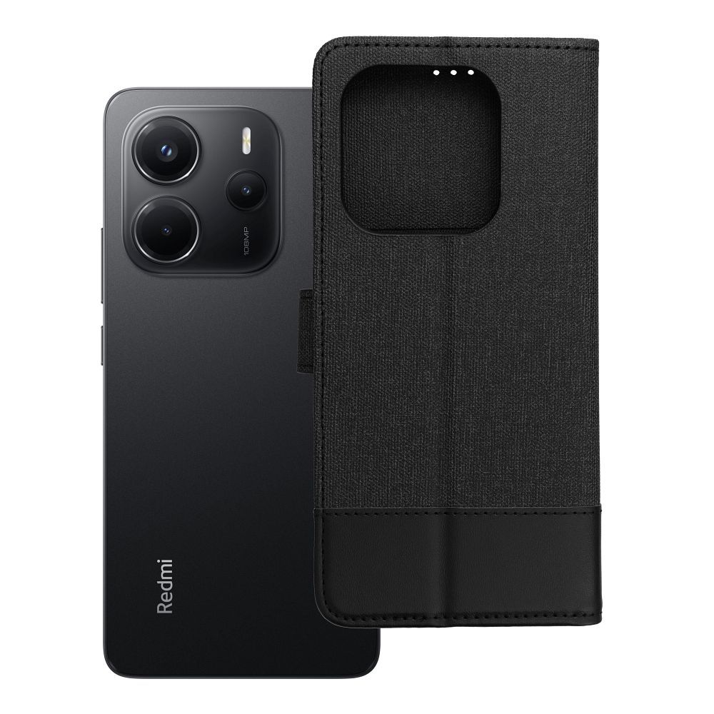 Flip case for Xiaomi Redmi Note 14 4G (GLOBAL - 164,84mm x 78,15mm x 8,16mm) Gomma Book black