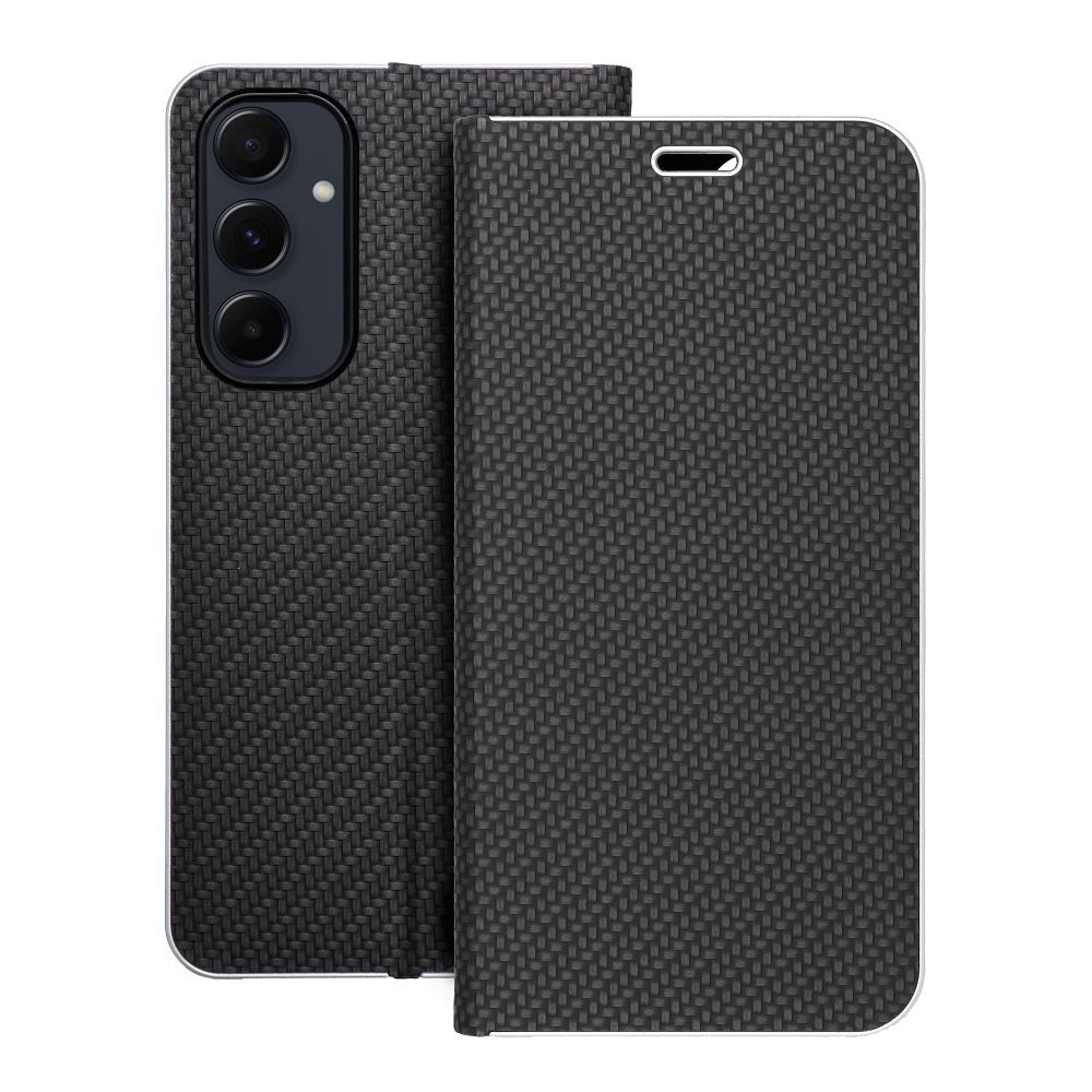 Läppäsuojakuori Samsung A55 5G:lle Luna Book Carbon musta