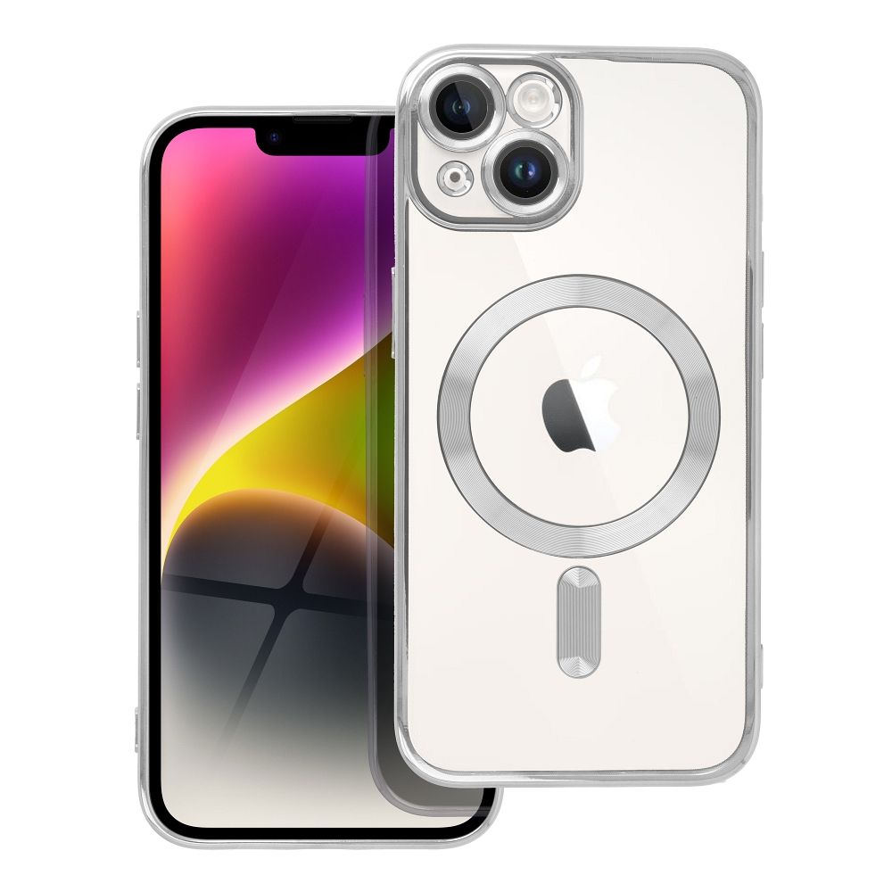 Suojakuori iPhone 14:lle Electro Mag Cover yhteensopiva MagSafe-version kanssa hopeinen