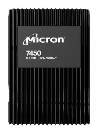 MICRON SSD series 7450 MAX 12.8TB PCIE NVMe NAND flash technology TLC Write speed 5600 MBytes/sec Read speed 6800 MBytes/sec Form Factor U.3 TBW 70000 TB MTFDKCC12T8TFS-1BC1ZABYYR