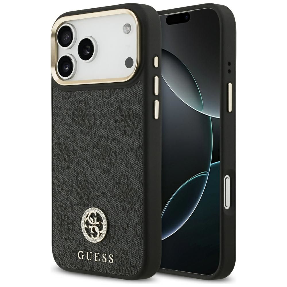 GUESS Suojakuori IPHONE 17 Pro Max MagSafe GUHMP17XP4GRMDEK (PU W/ 4G Strass Logo) musta