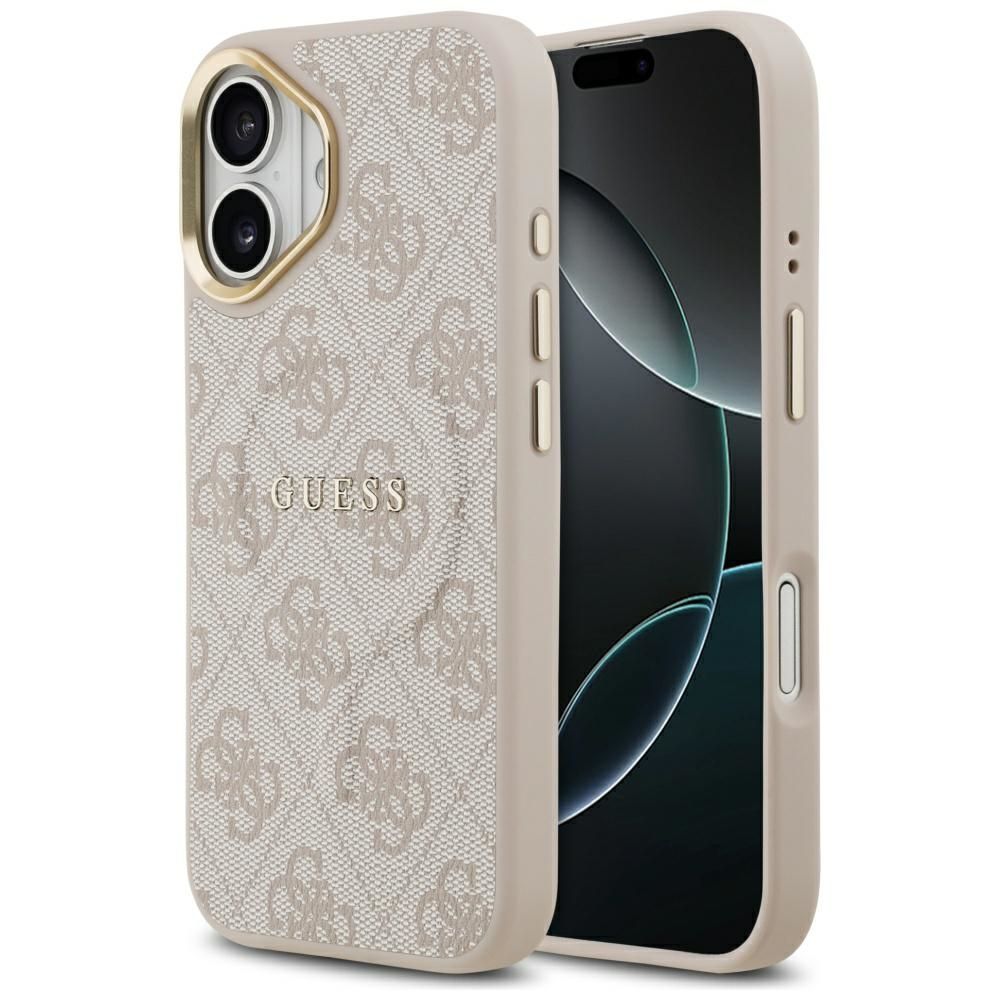 Guess 4G PU Classic Logo MagSafe suojakuori iPhone 17:lle - vaaleanpunainen