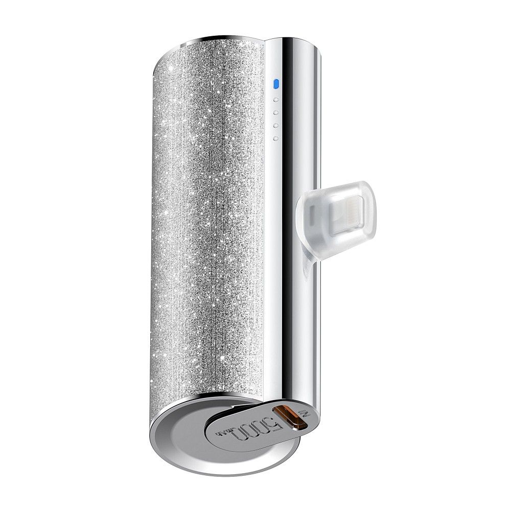 Varavirtalähde Veger PlugOn (W0573P) PD QC3.0 2,4A 12W 5000 mAh sisaanrakennetulla Lightning-liittimella hopeinen