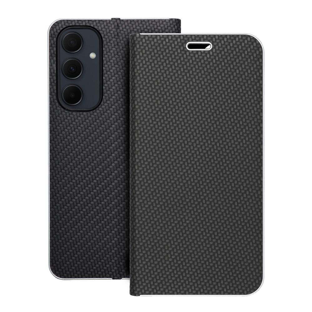 Läppäsuojakuori Samsung A35 5G:lle Luna Book Carbon musta