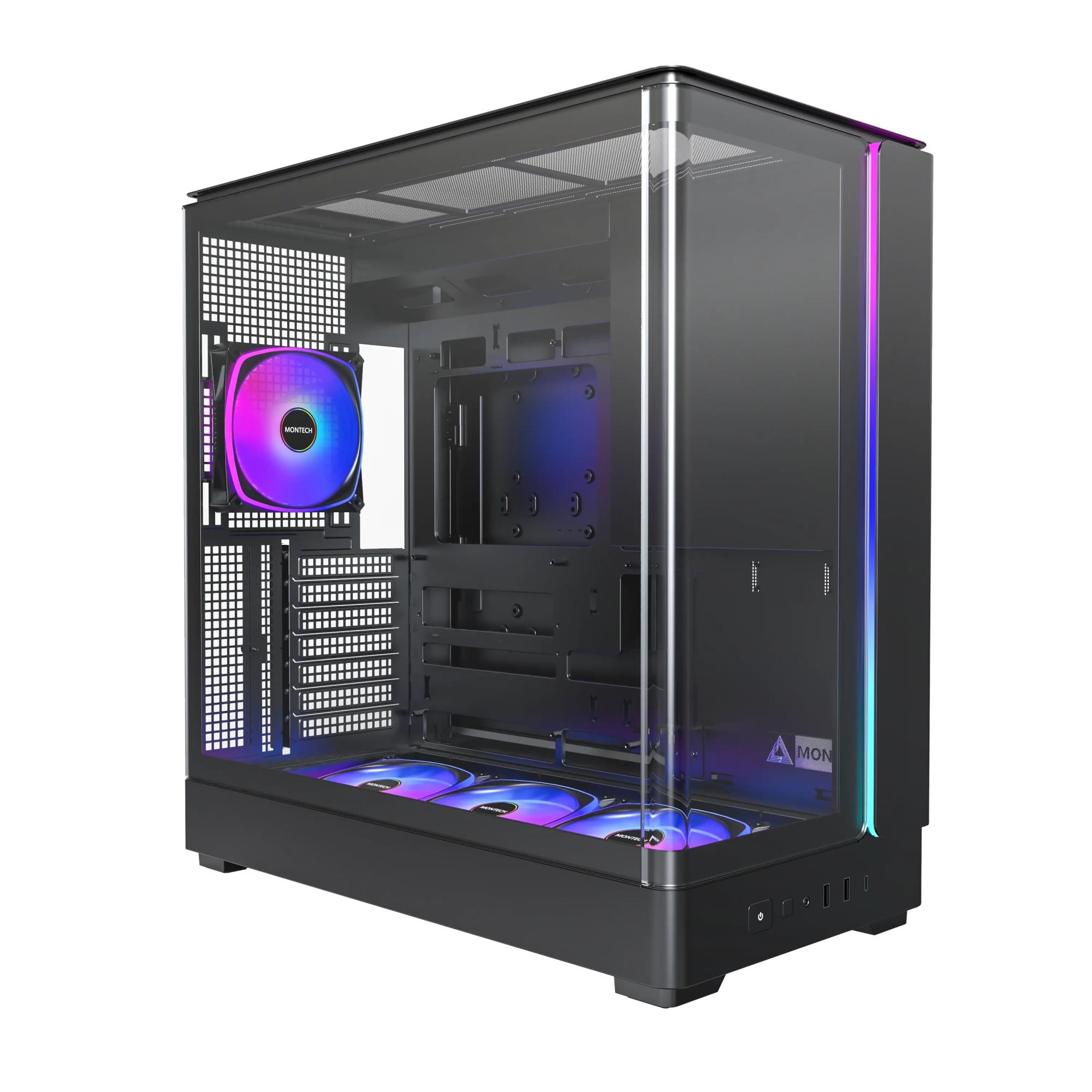 PC-kotelo Montech King 45 Pro micro ATX/Mini-ITX Midi Tower, musta KING45PRO(B)